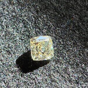 1.98 carat Fancy Light Yellow Lab Diamond Square Cushion Modified Brilliant